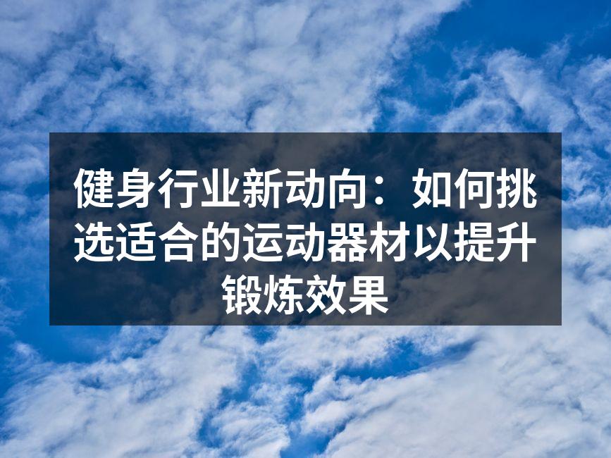 多样化的健身器材选择